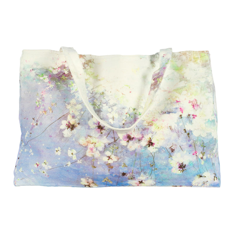 cotton shopping bag with flower print